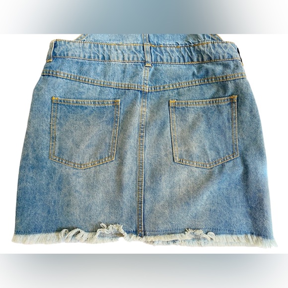 ✨Love Tree✨ Denim Overalls Mini Dress Size S - Picture 6 of 8